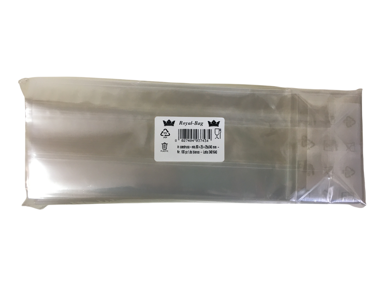 apicoltura.com bustina trasparente mm 80x50x240 (confezione da 100 pz) - foto 1
