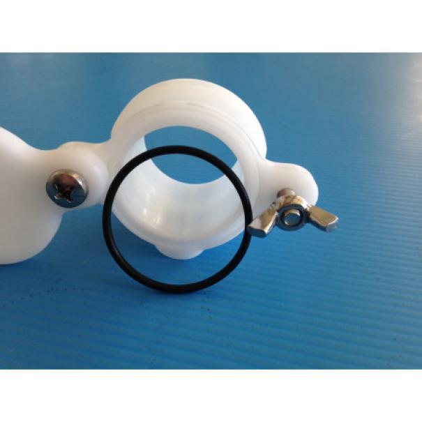 Dettaglio guarnizione interna e rubinetto chiusura per laboratorio apicoltura