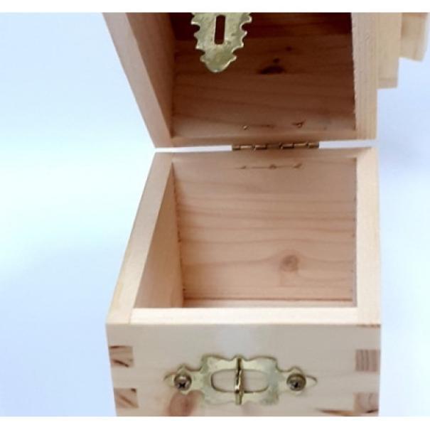 apicoltura.com salvadanaio a forma di arnia, in legno piccolo - foto 3