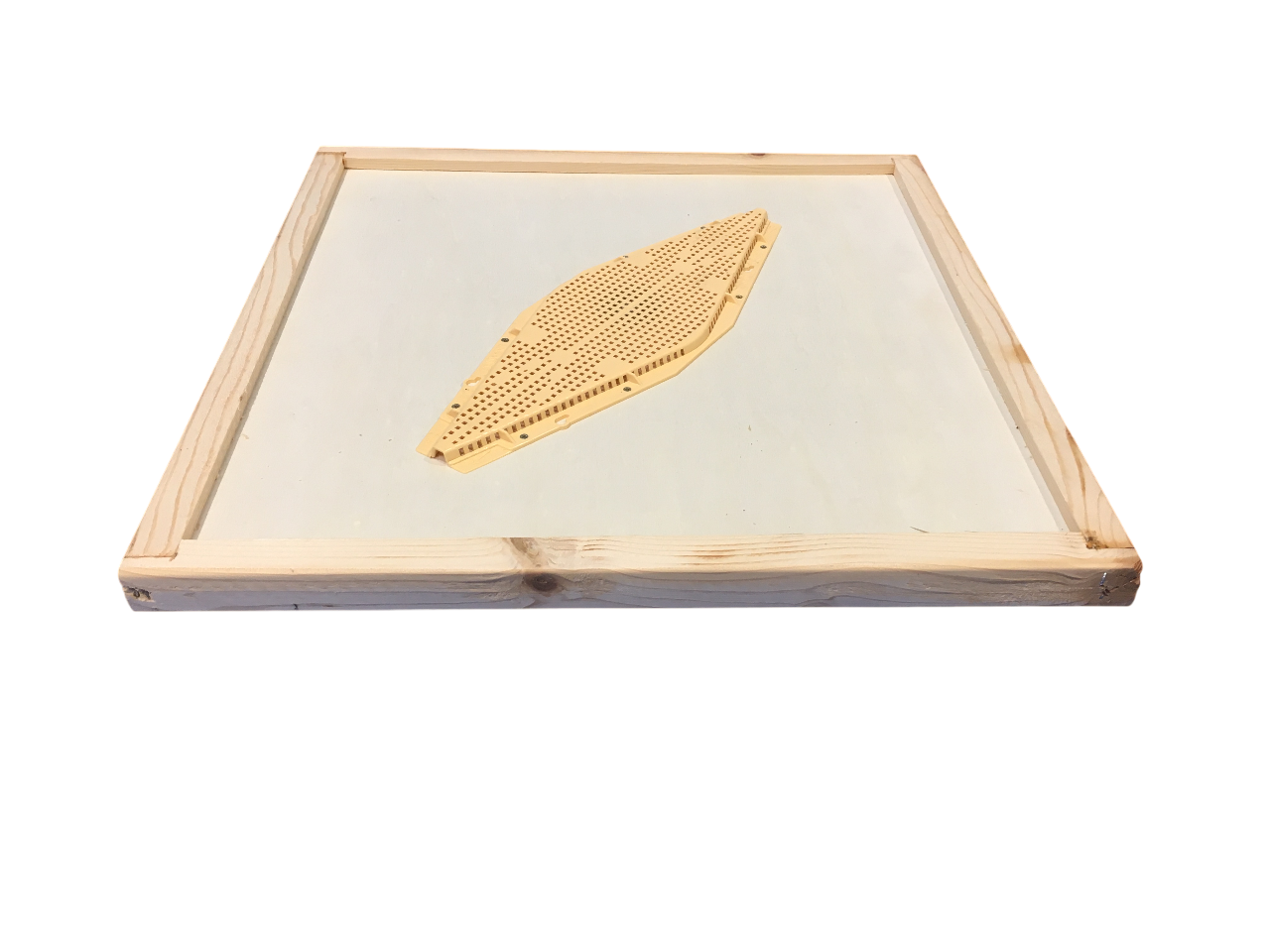 Apiscampo su base di legno 50x50 con dettaglio della losanga