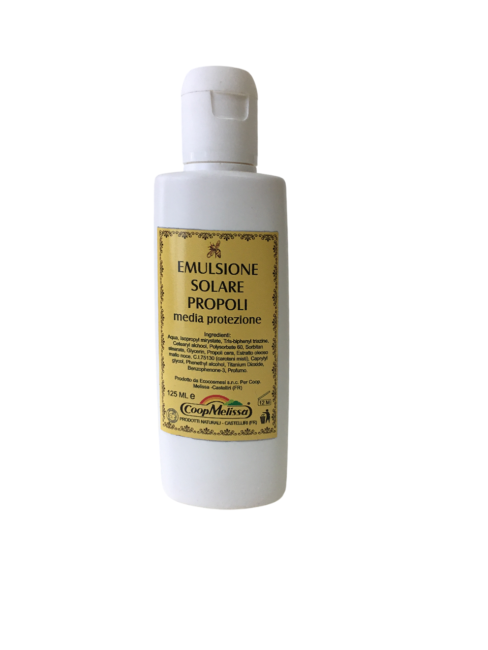 Flacone emulsione solare propoli protezione media 125 ml Coop Melissa