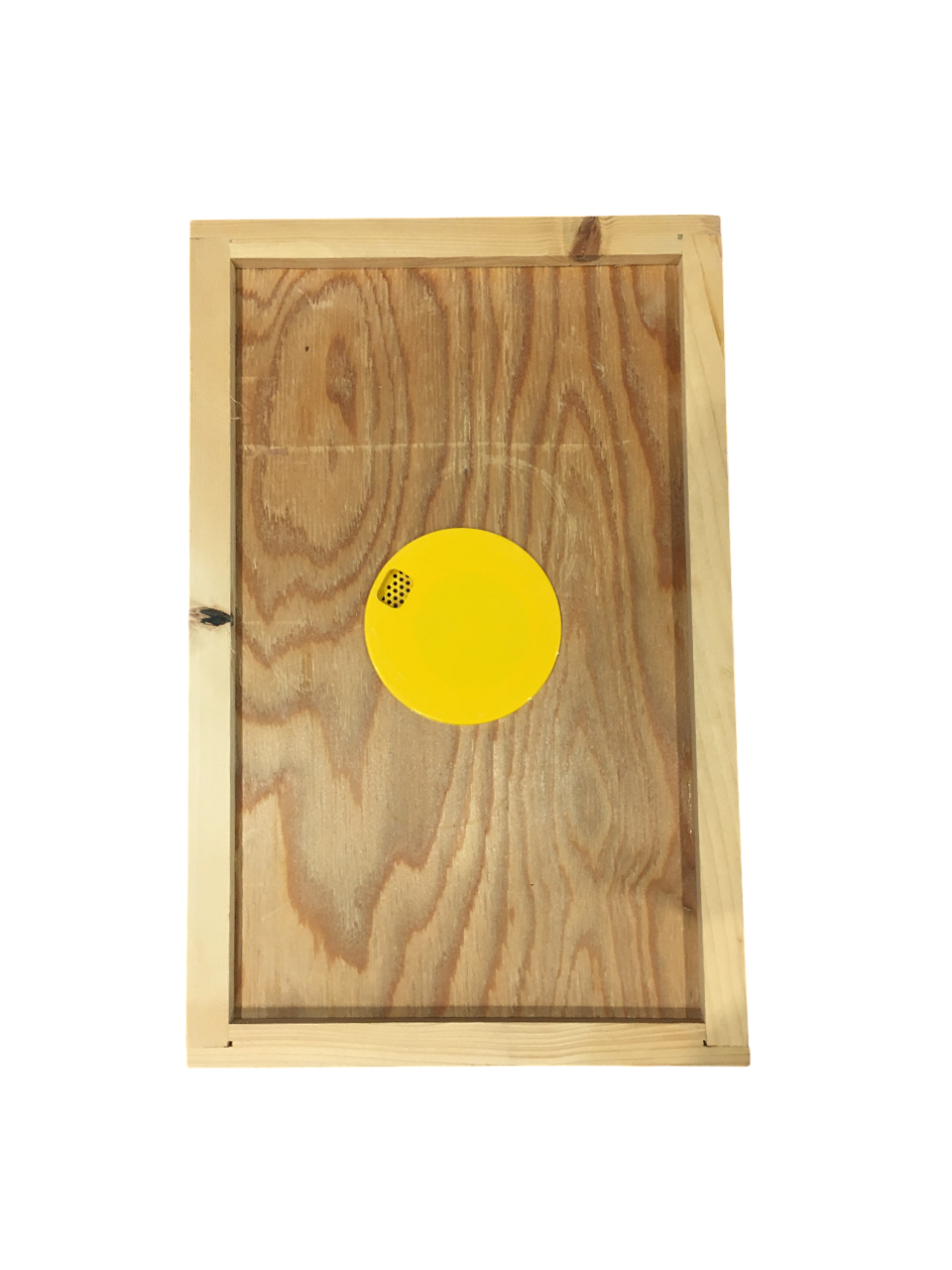 Apiscampo rotondo montato su tavoletta in legno per arnia da 7 telaini