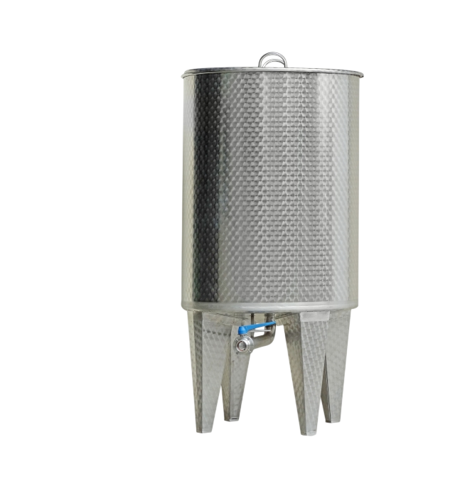 Contenitore maturatore miele in acciaio inox con gambe e valvola di scarico