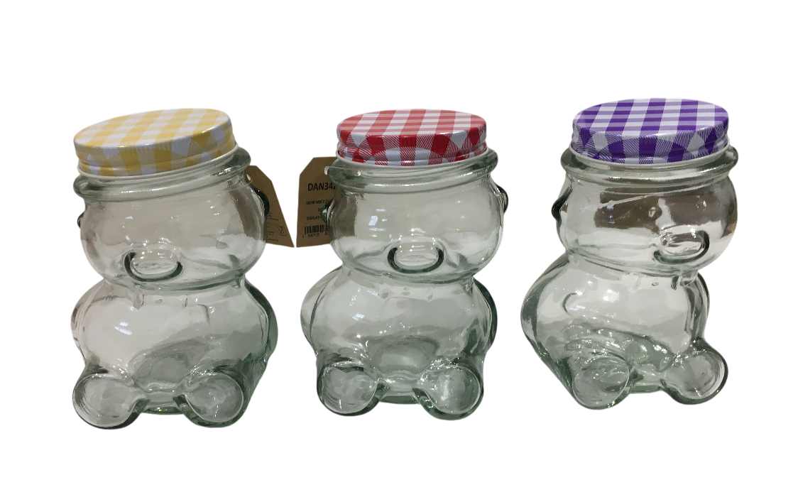 apicoltura.com vaso in vetro a forma di orsetto ml 300 (confezione da 12 pz) - foto 1