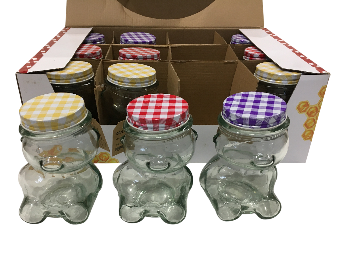 apicoltura.com vaso in vetro a forma di orsetto ml 300 (confezione da 12 pz) - foto 2