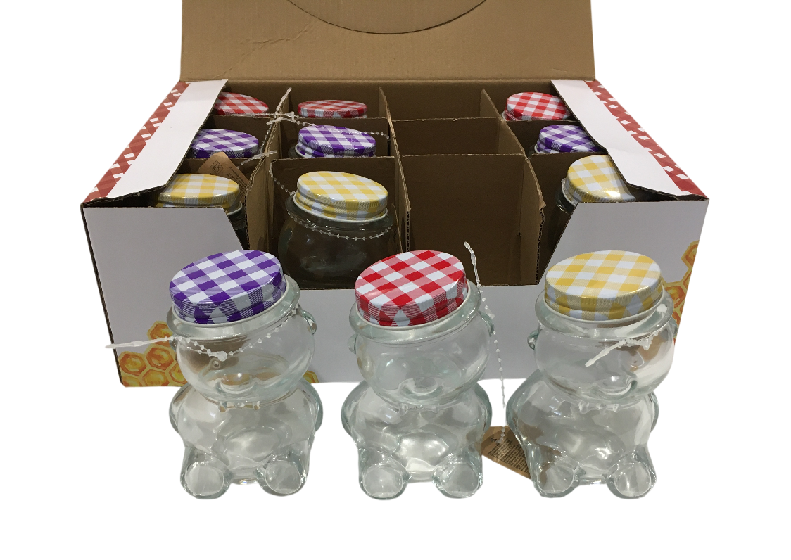 apicoltura.com vaso in vetro a forma di orsetto ml 150 (confezione da 12 pz) - foto 2