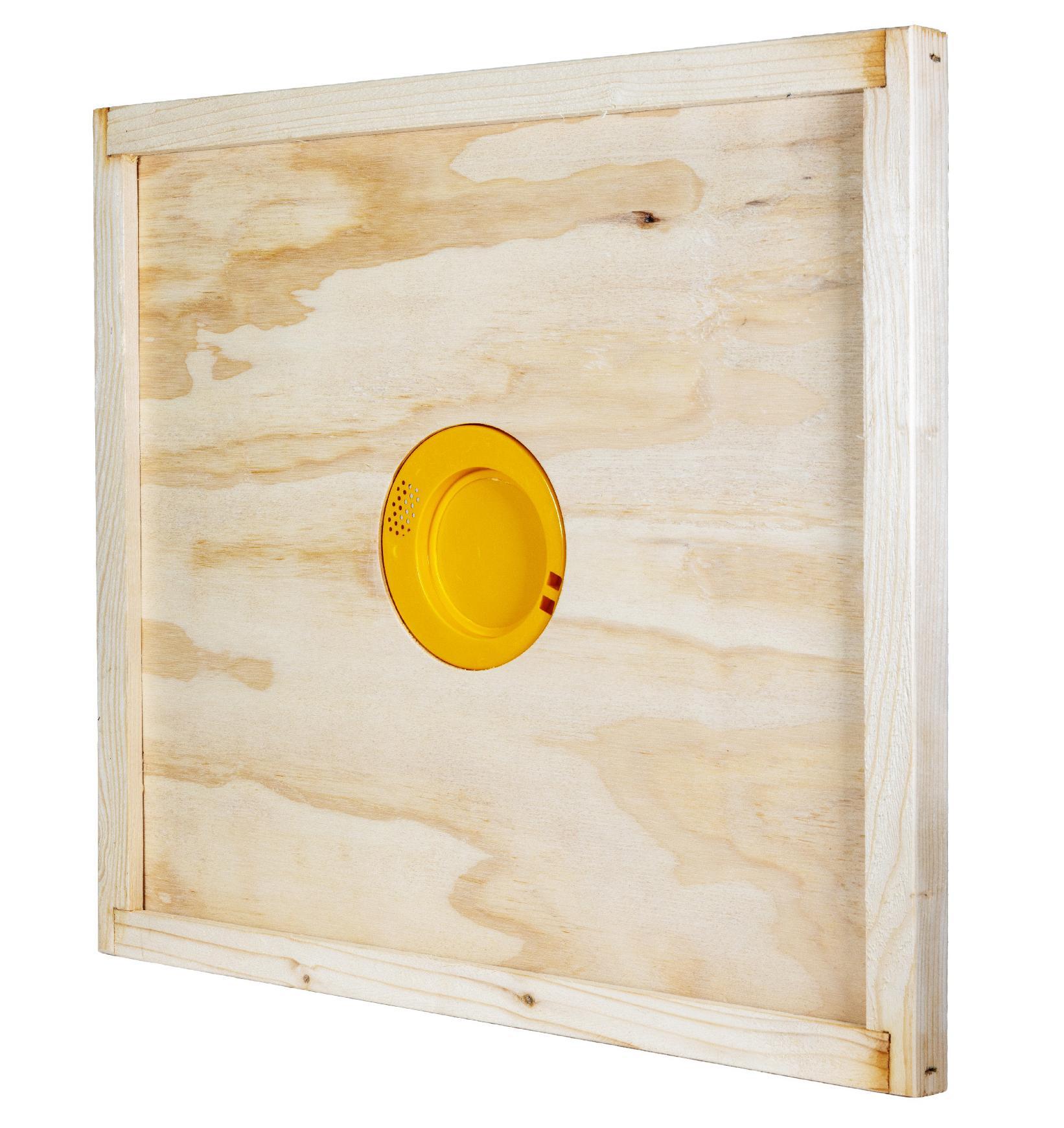 Retro della tavoletta apiscampo con disco in plastica gialla