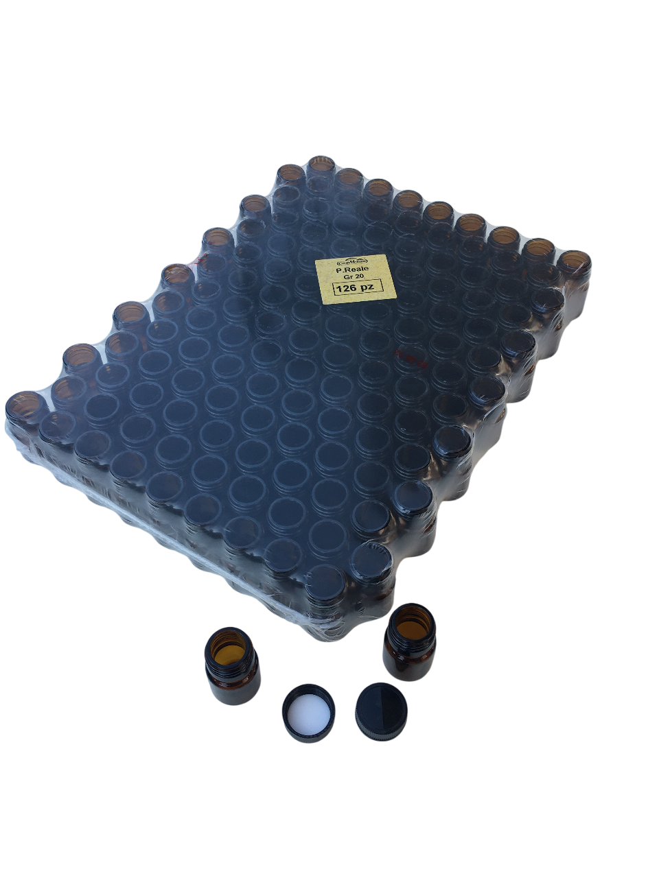 apicoltura.com vasetto/bottiglietta 20 cc, completo di tappo, per 20 gr. di pappa reale (conf. da 126 pz) - foto 2