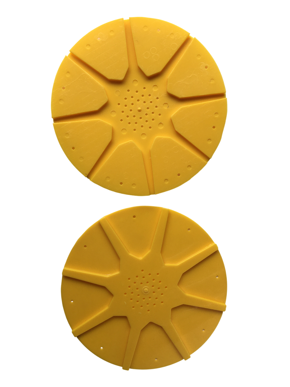 Dispositivo apiscampo rotondo in plastica gialla a 8 uscite