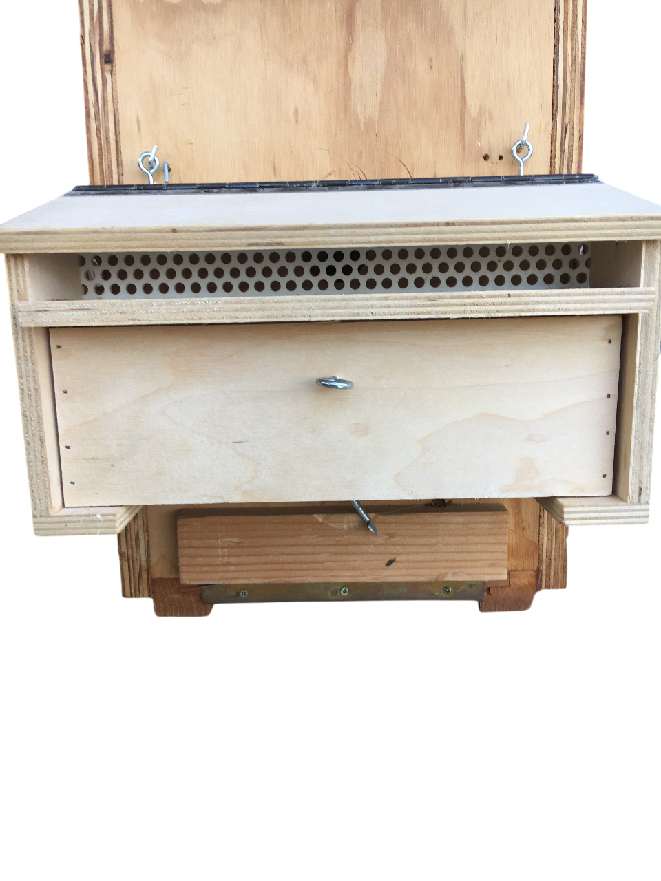 Cassettino raccolta polline in legno multistrato montato su arnia