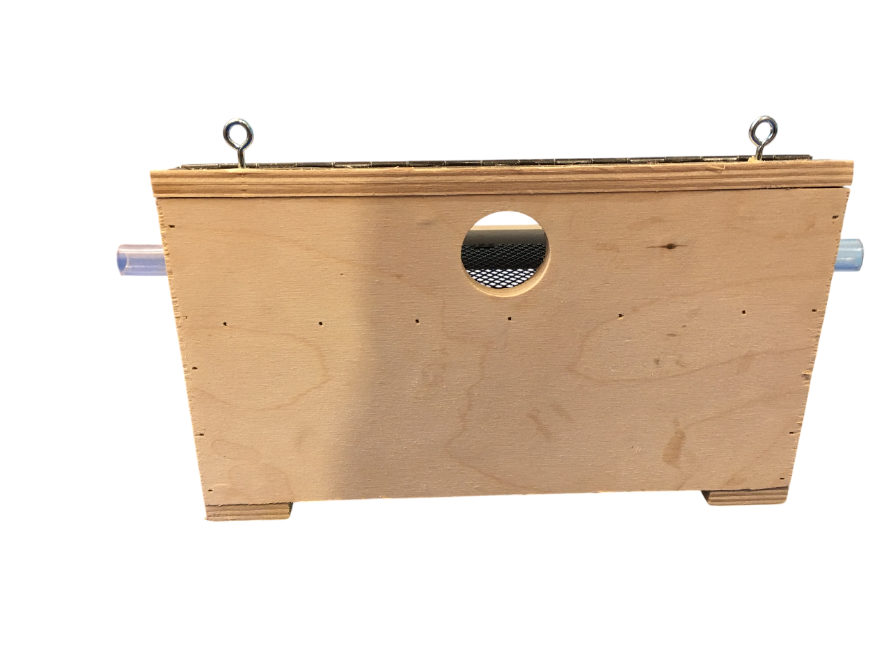 Retro struttura trappola polline con apertura centrale circolare