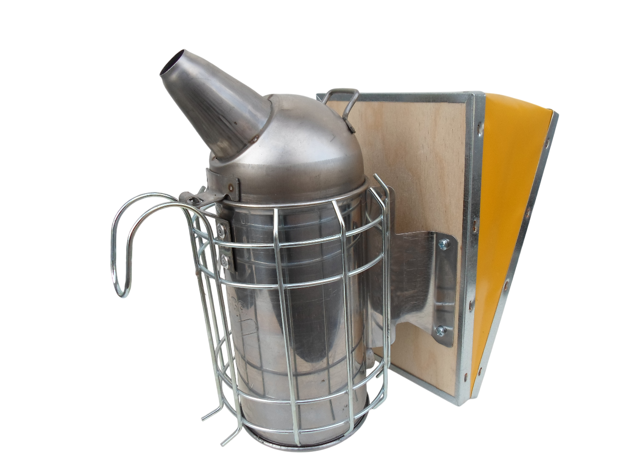 Affumicatore inox 8 cm con protezione anti-scottatura e mantice in vinilpelle