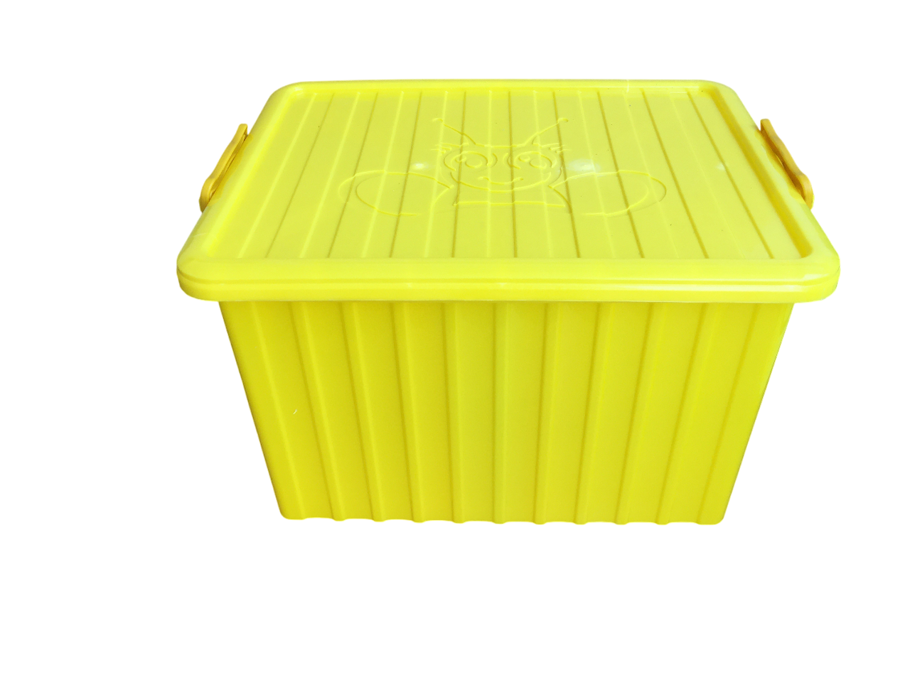 Cassa di servizio in plastica gialla chiusa per 8 favi con maniglie, ideale per apiari professionali