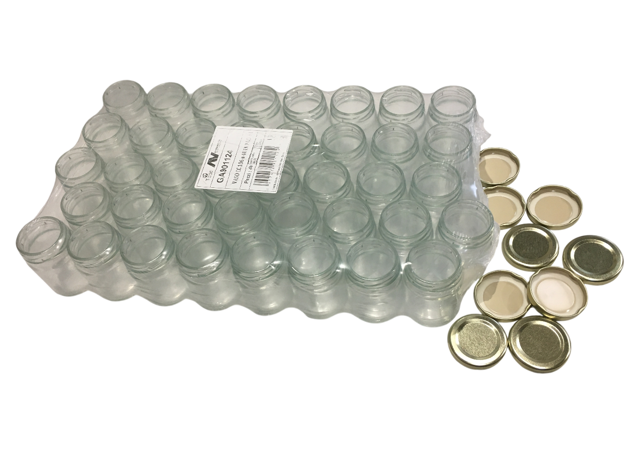 apicoltura.com vaso in vetro ml. 106, tipo alto, per 125 gr di miele (conf. da 40 pezzi) completo di tappo - foto 1