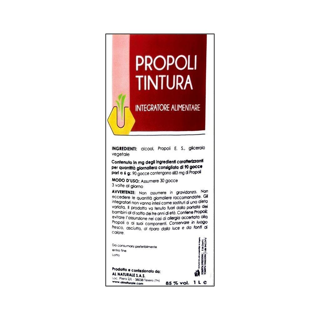 Etichetta soluzione propoli integratore alimentare 1 litro