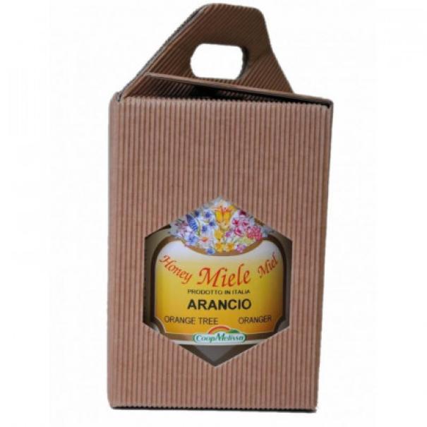 scatoletta portavasetto in cartoncino avana per un vaso da 212 ml con manico ideale per miele confezioni regalo e bomboniere