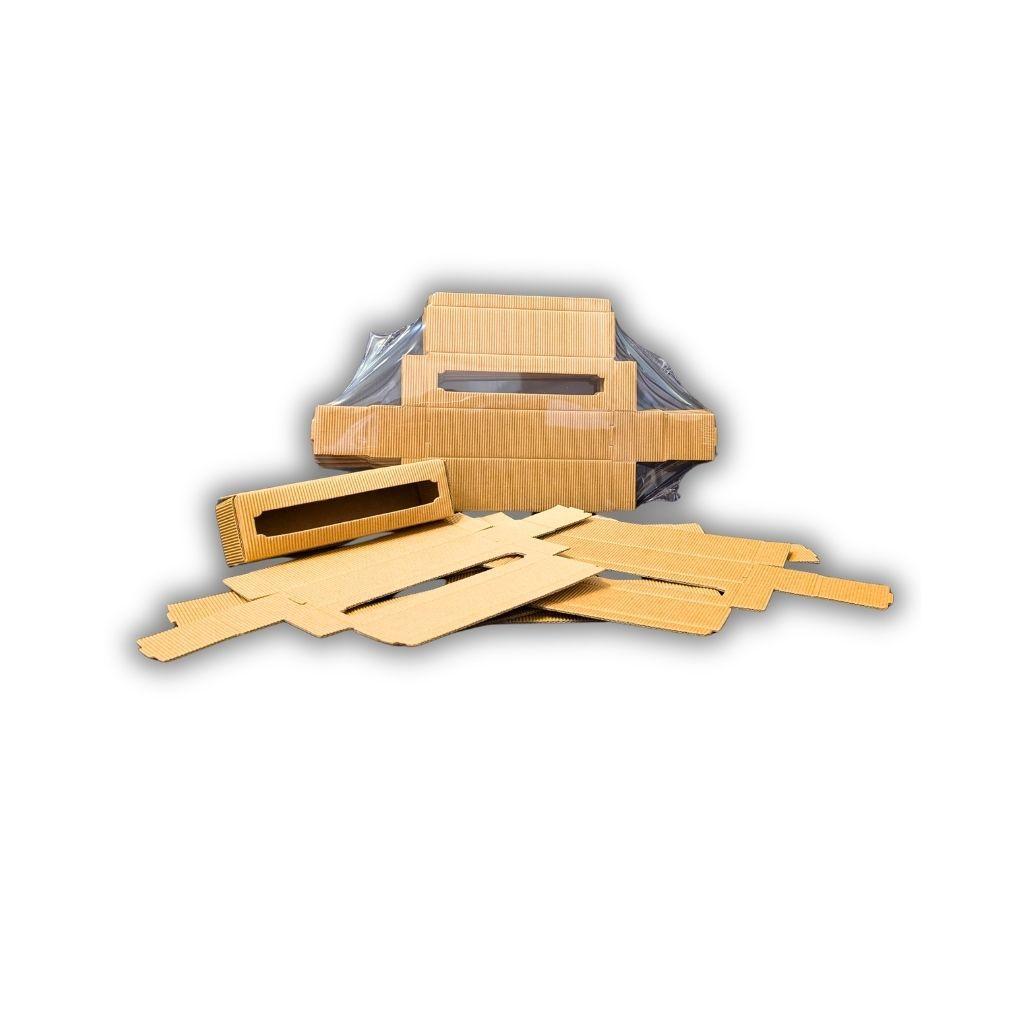 Scatolette avana smontate e assemblate per vasetti miele artigianale