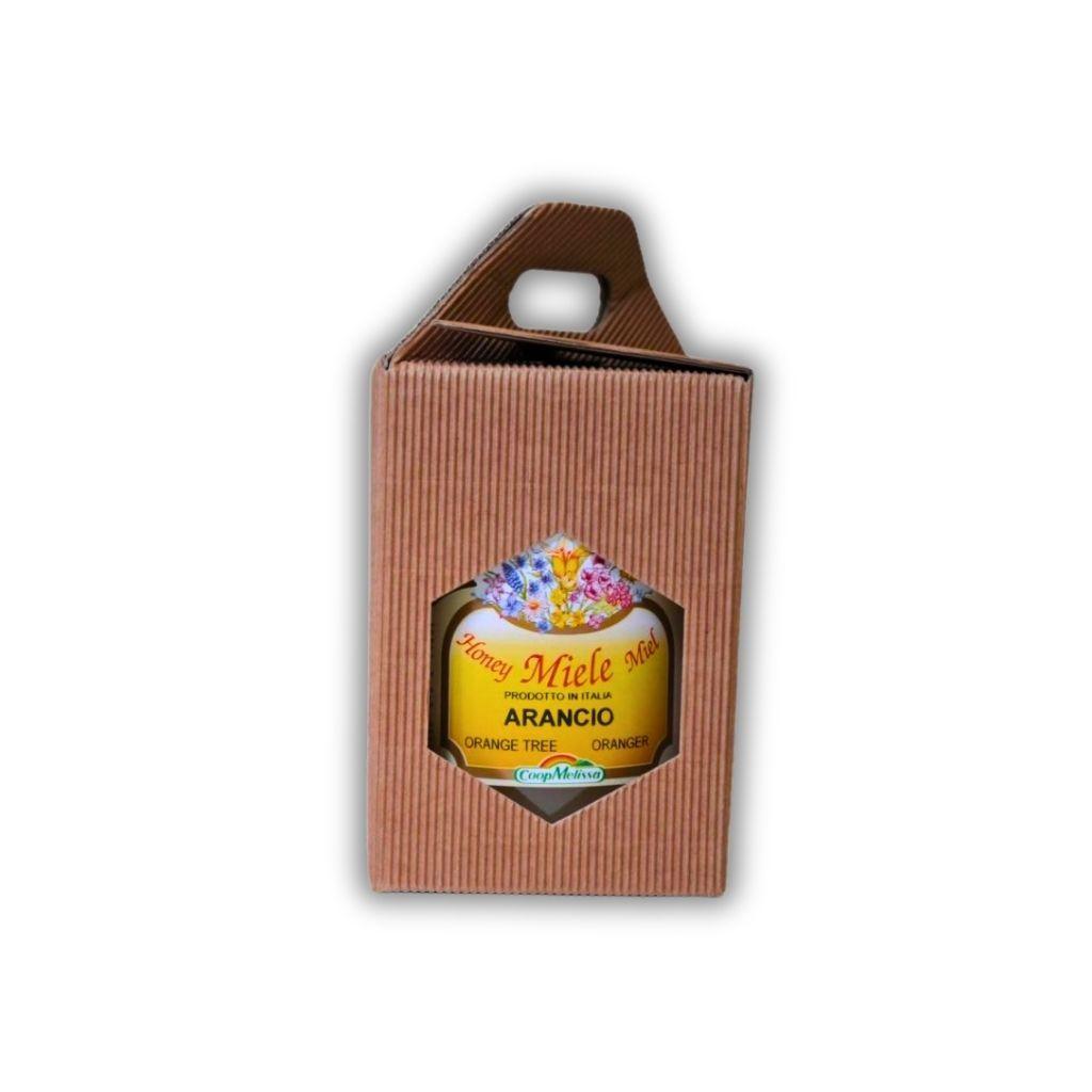 Scatoletta avana in cartoncino ondulato per vasetto miele 250g