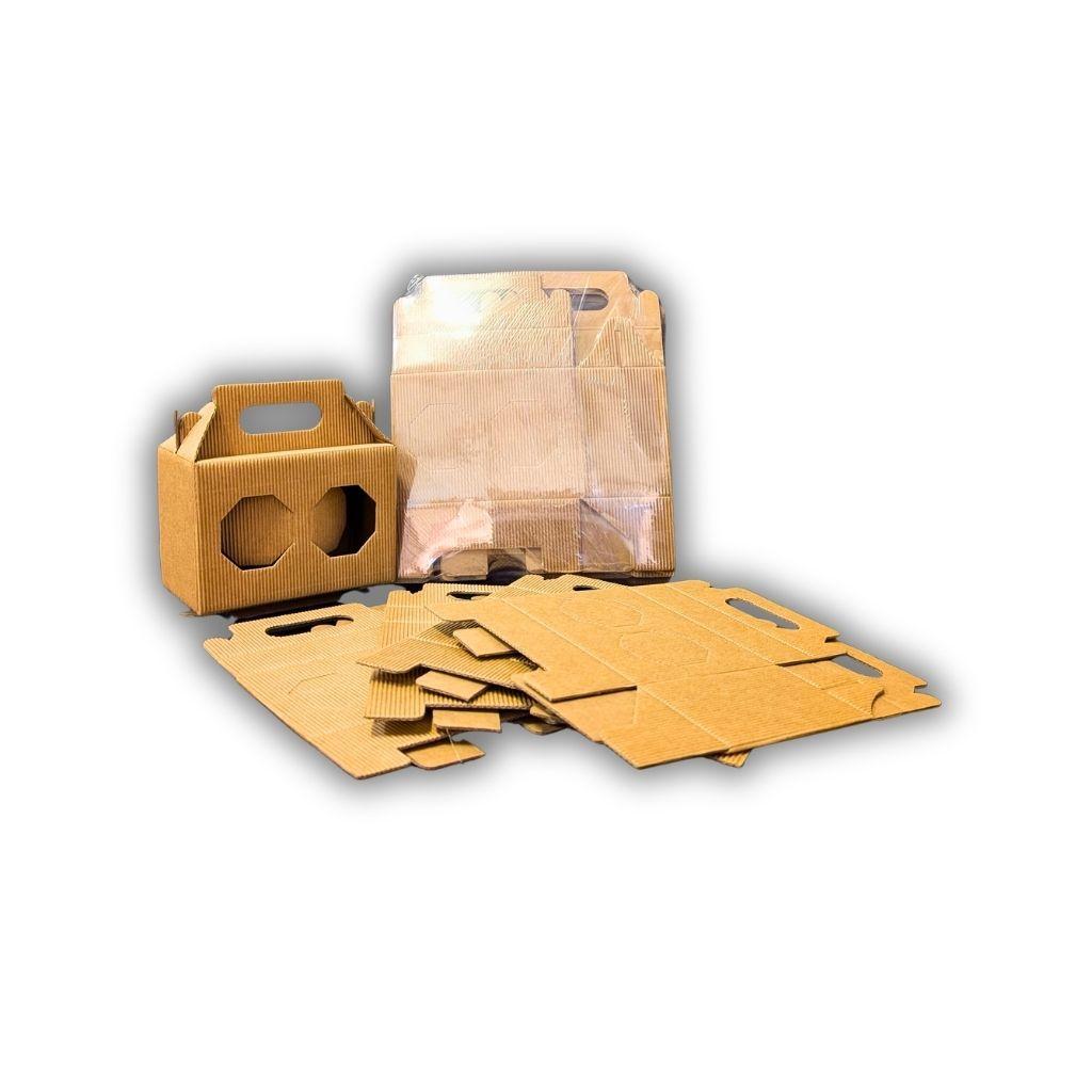 Scatole avana in cartoncino ondulato per due vasetti da 250g