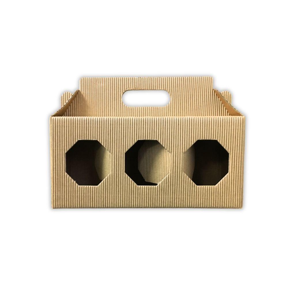 Vista frontale scatoletta porta vasetti miele in cartoncino rigido