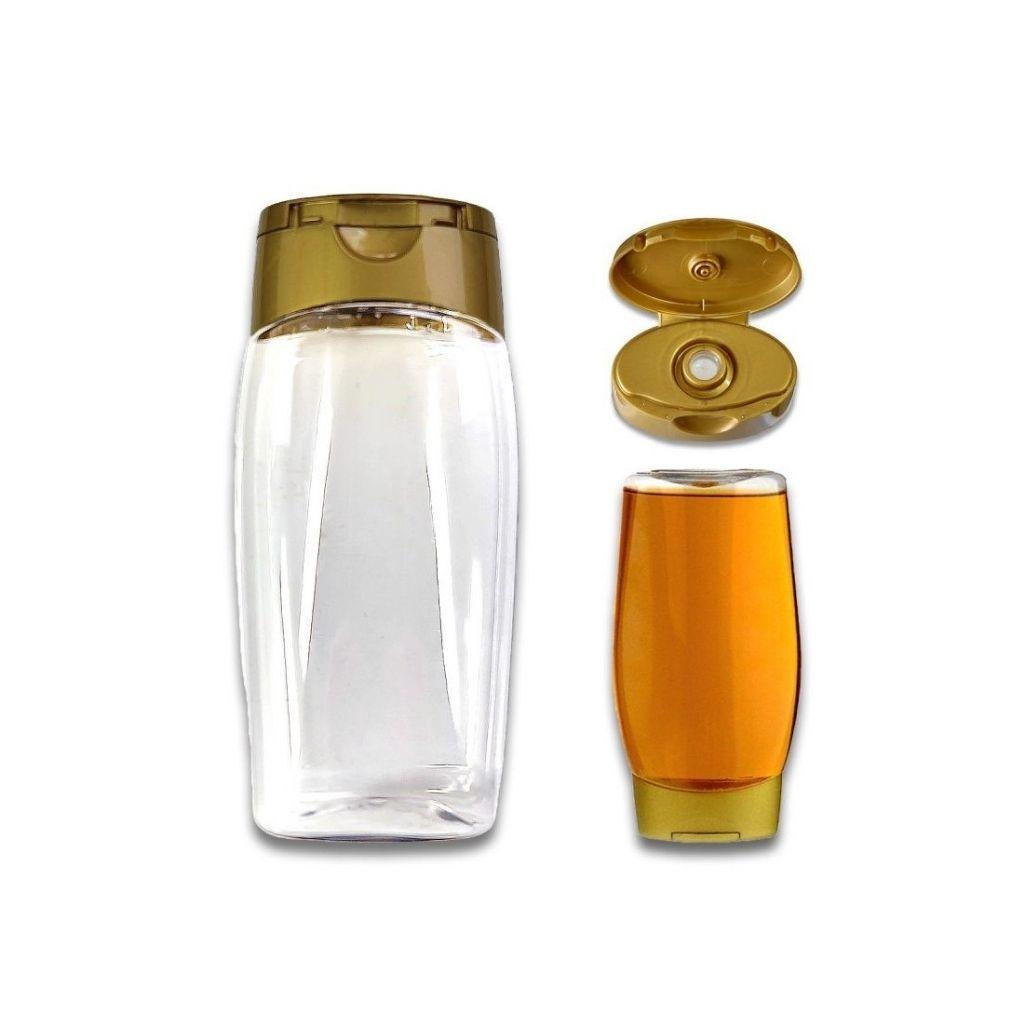 squeezer in plastica alimentare per 350g di miele, vasetto dosatore con tappo richiudibile
